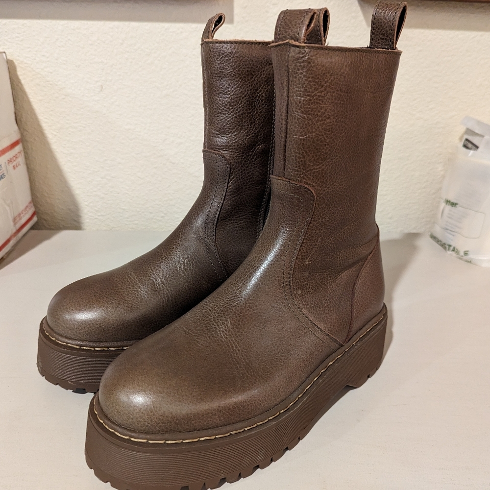 Roolee Leather Platform Boots - image 7